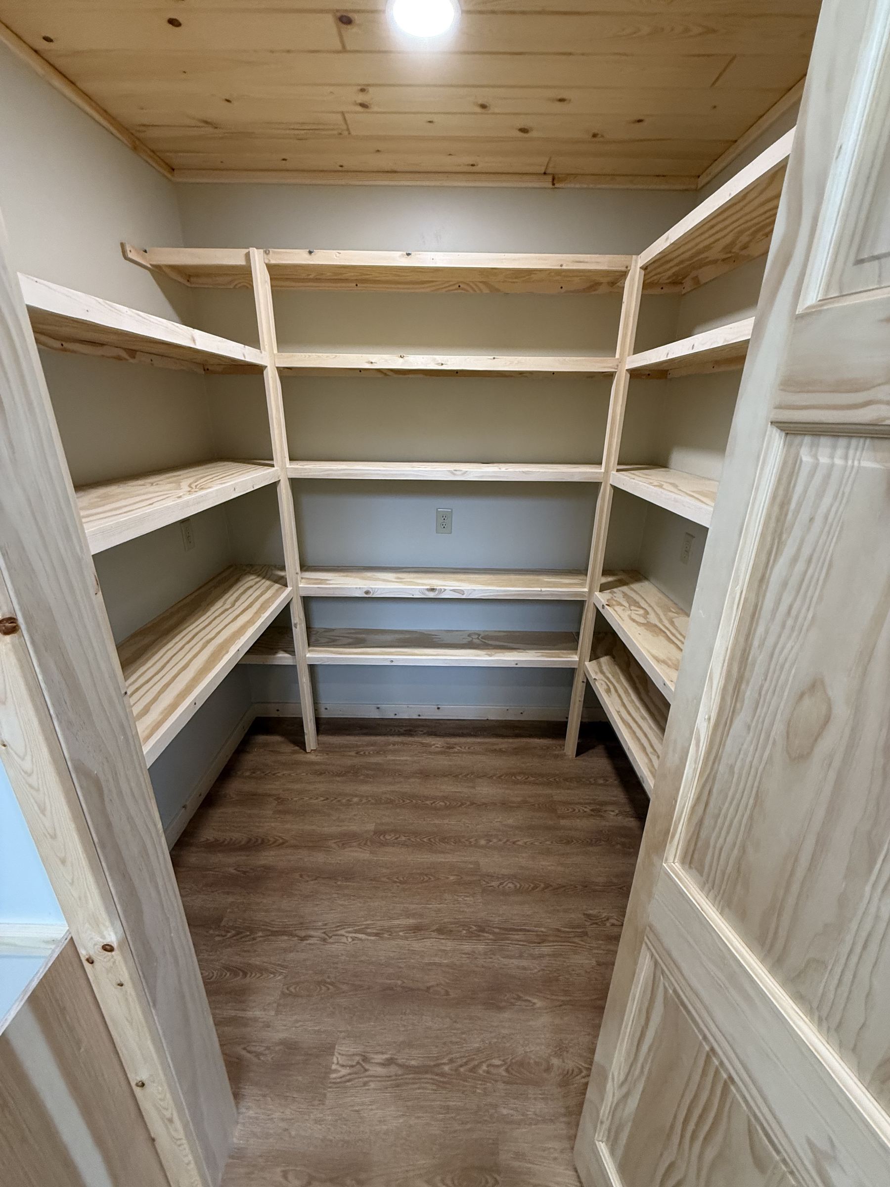 Custom built pantry shelving